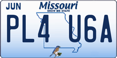 MO license plate PL4U6A