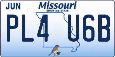 MO license plate PL4U6B