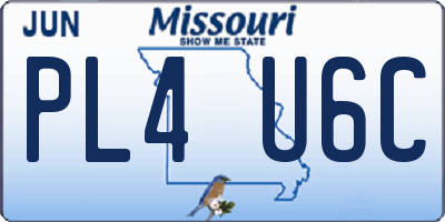 MO license plate PL4U6C