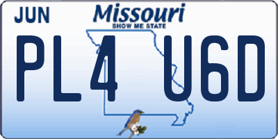 MO license plate PL4U6D