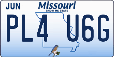 MO license plate PL4U6G