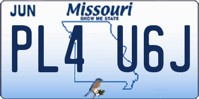 MO license plate PL4U6J