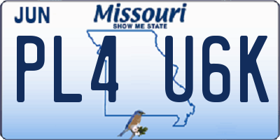 MO license plate PL4U6K