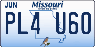 MO license plate PL4U6O