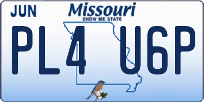 MO license plate PL4U6P