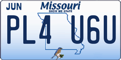 MO license plate PL4U6U