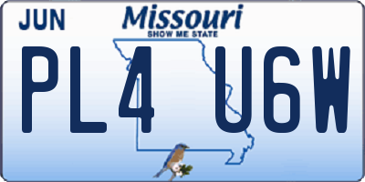 MO license plate PL4U6W