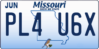 MO license plate PL4U6X