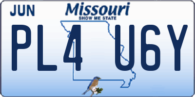 MO license plate PL4U6Y
