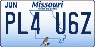 MO license plate PL4U6Z