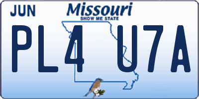 MO license plate PL4U7A