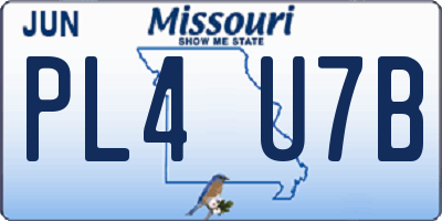 MO license plate PL4U7B