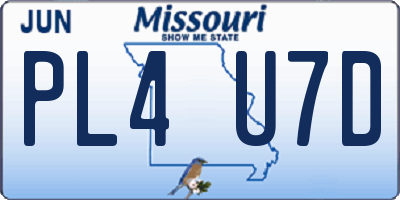 MO license plate PL4U7D