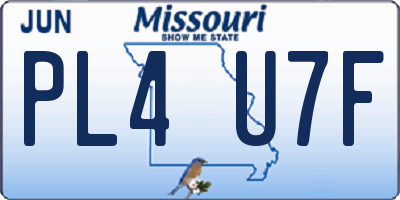MO license plate PL4U7F