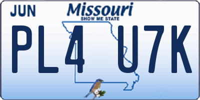 MO license plate PL4U7K