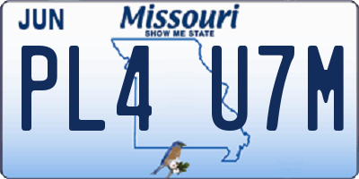 MO license plate PL4U7M