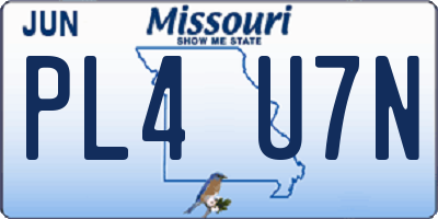 MO license plate PL4U7N