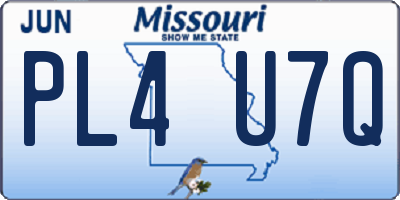 MO license plate PL4U7Q
