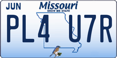 MO license plate PL4U7R