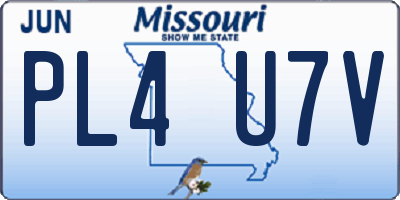 MO license plate PL4U7V