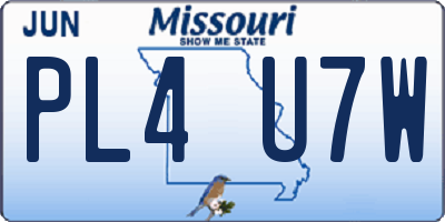 MO license plate PL4U7W