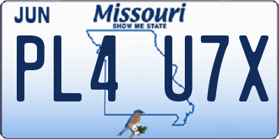 MO license plate PL4U7X