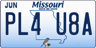 MO license plate PL4U8A