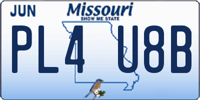 MO license plate PL4U8B