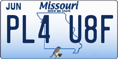 MO license plate PL4U8F