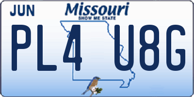 MO license plate PL4U8G
