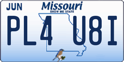 MO license plate PL4U8I