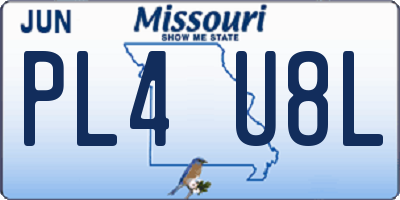 MO license plate PL4U8L