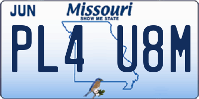 MO license plate PL4U8M