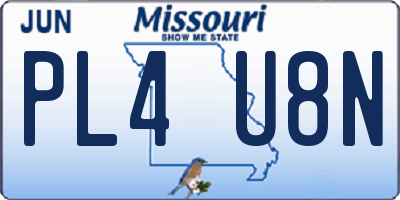 MO license plate PL4U8N