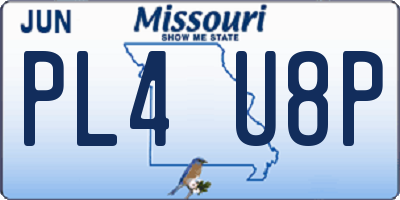 MO license plate PL4U8P