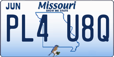 MO license plate PL4U8Q