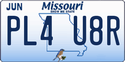 MO license plate PL4U8R