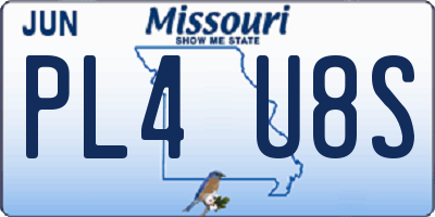 MO license plate PL4U8S