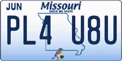 MO license plate PL4U8U