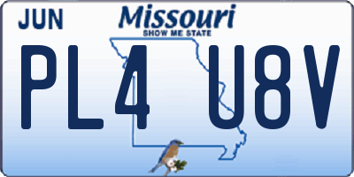 MO license plate PL4U8V