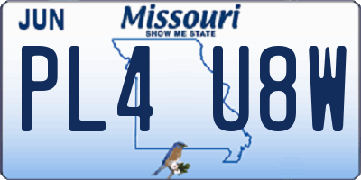 MO license plate PL4U8W