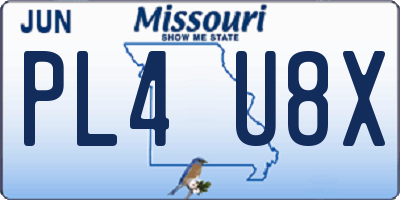 MO license plate PL4U8X