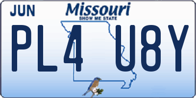MO license plate PL4U8Y