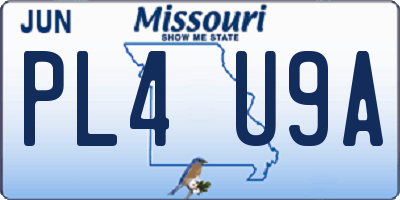 MO license plate PL4U9A