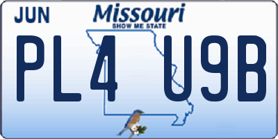 MO license plate PL4U9B