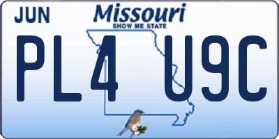 MO license plate PL4U9C