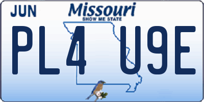 MO license plate PL4U9E