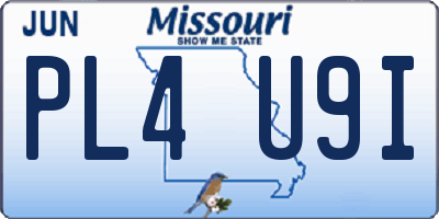 MO license plate PL4U9I