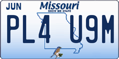 MO license plate PL4U9M