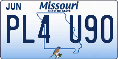 MO license plate PL4U9O